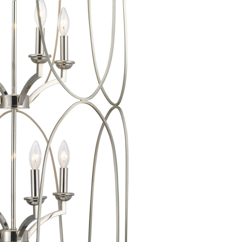 Progress Lighting P500177-134 Eight Light Foyer Pendant, Silver Ridge