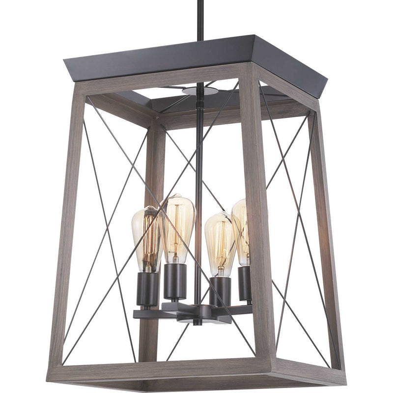 Progress Lighting P500178-020 Four Light Foyer Pendant, Antique Bronze