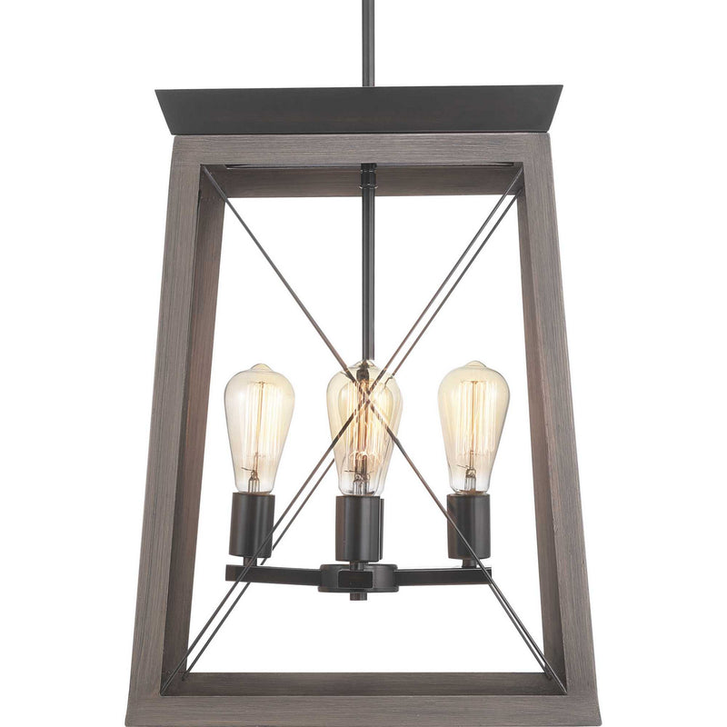 Progress Lighting P500178-020 Four Light Foyer Pendant, Antique Bronze