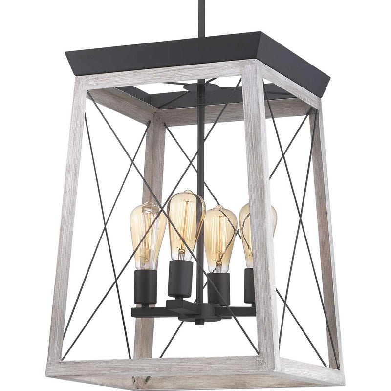 Progress Lighting P500178-143 Four Light Foyer Pendant, Graphite