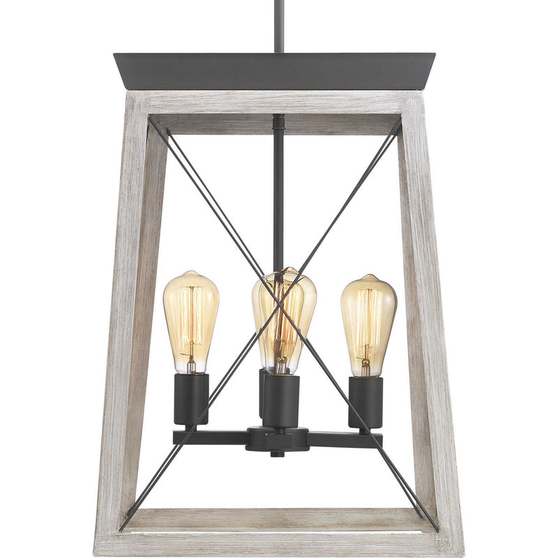 Progress Lighting P500178-143 Four Light Foyer Pendant, Graphite