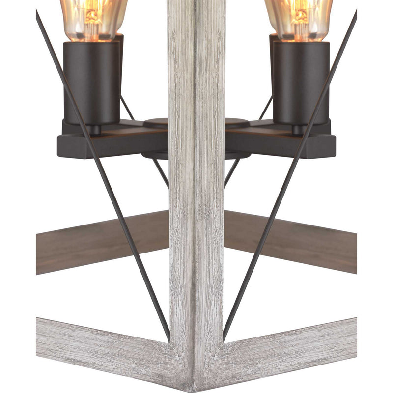 Progress Lighting P500178-143 Four Light Foyer Pendant, Graphite