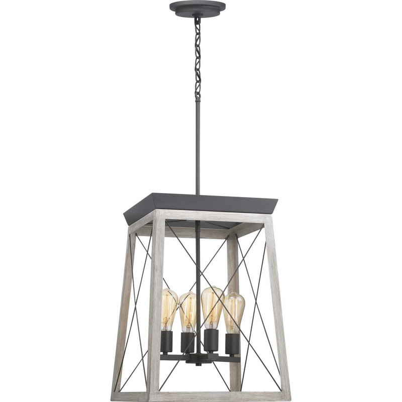 Progress Lighting P500178-143 Four Light Foyer Pendant, Graphite