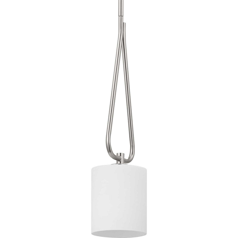Progress Lighting P500180-009 One Light Mini-Pendant, Brushed Nickel