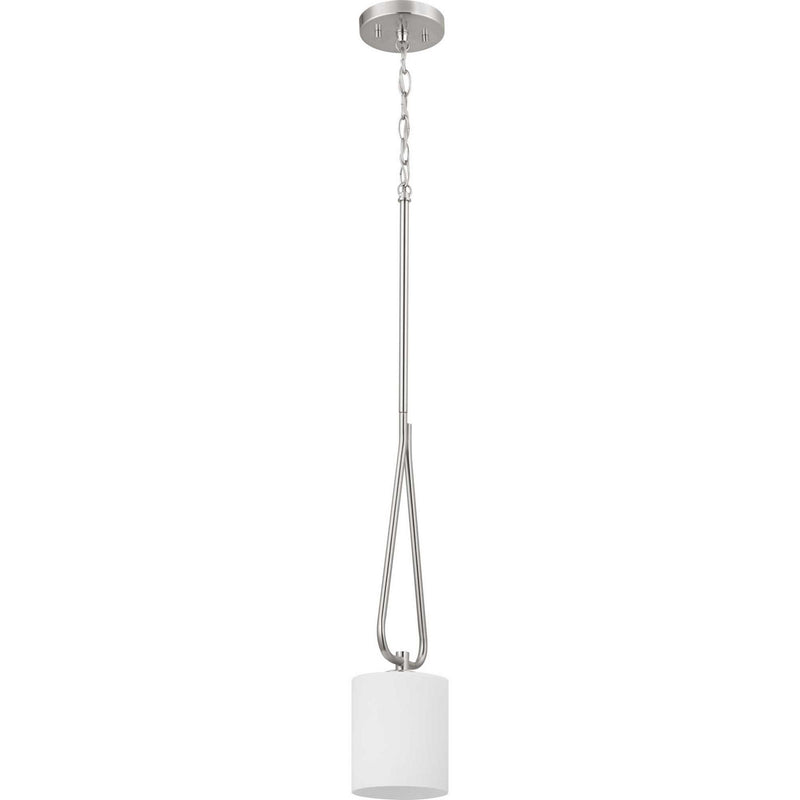 Progress Lighting P500180-009 One Light Mini-Pendant, Brushed Nickel