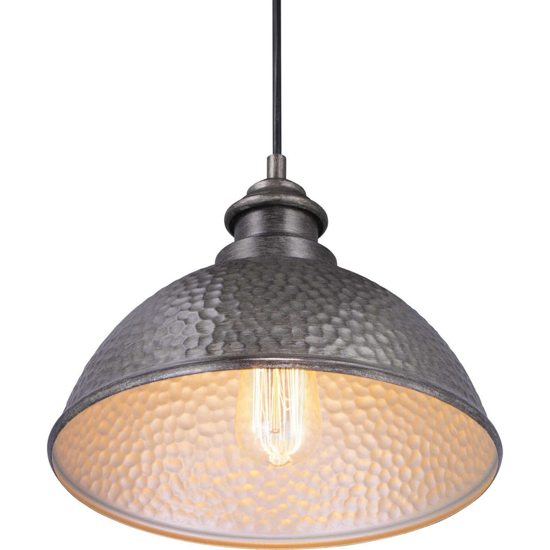 Progress Lighting P550032-103 One Light Hanging Lantern, Antique Pewter