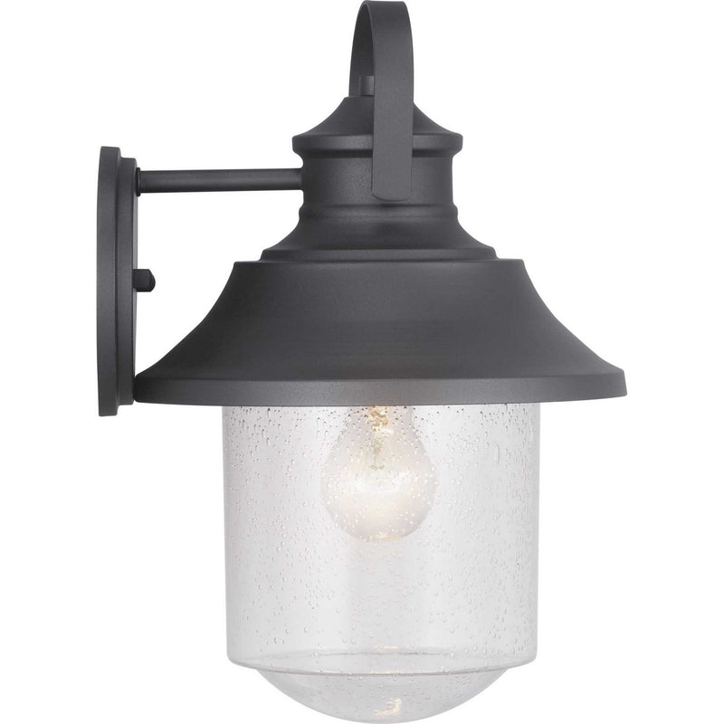 Progress Lighting P560121-031 One Light Wall Lantern, Black