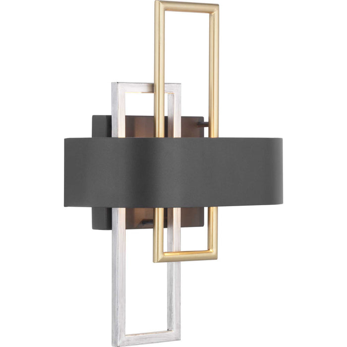 Progress Lighting P710057-031 Two Light Wall Sconce, Black