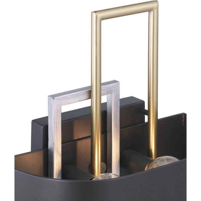 Progress Lighting P710057-031 Two Light Wall Sconce, Black