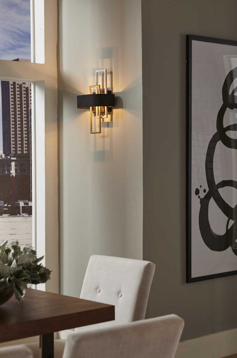 Progress Lighting P710057-031 Two Light Wall Sconce, Black