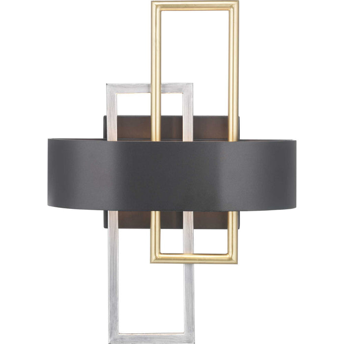 Progress Lighting P710057-031 Two Light Wall Sconce, Black