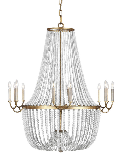 Generation Lighting F3281/12ADB 12 Light Chandelier, Antique Gild