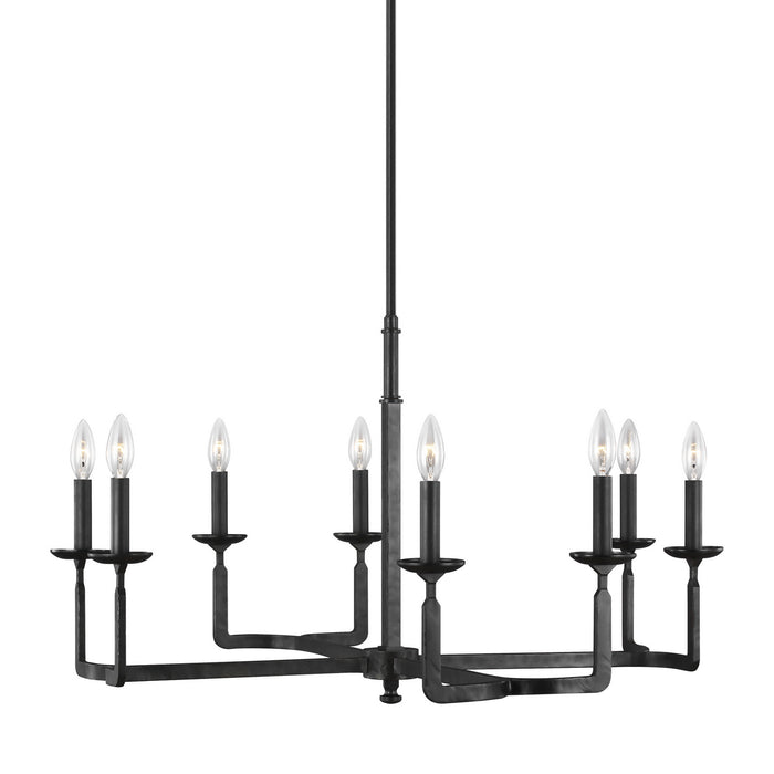 Generation Lighting F3291/8AI Eight Light Chandelier, Aged Iron