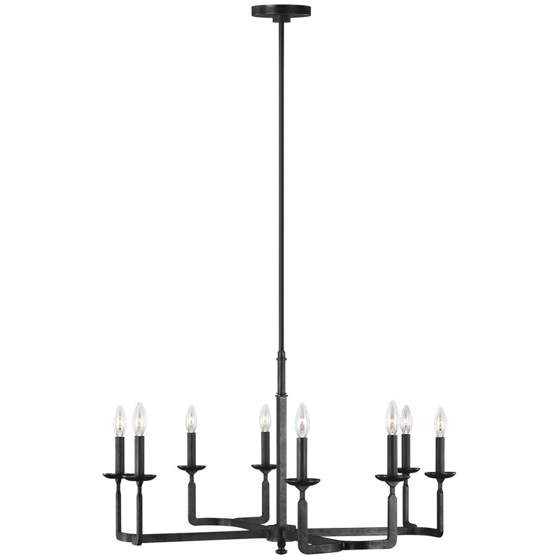 Generation Lighting F3291/8AI Eight Light Chandelier, Aged Iron