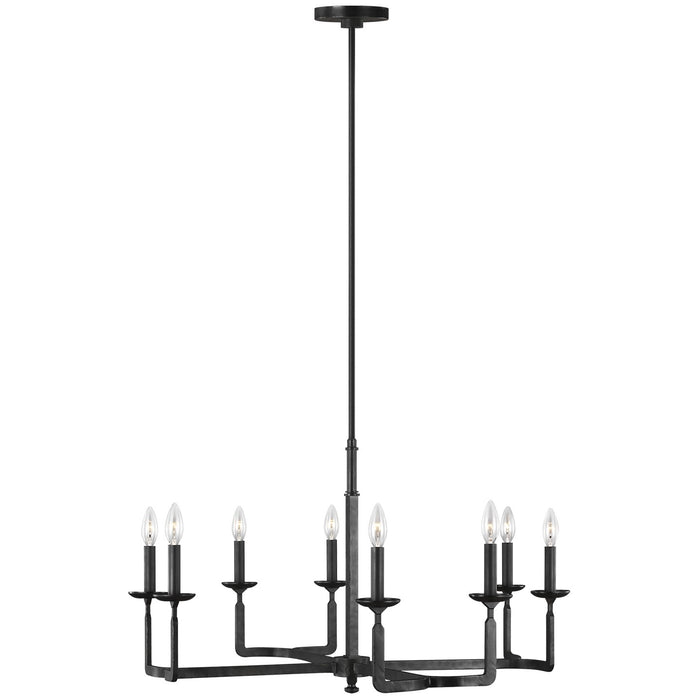 Generation Lighting F3291/8AI Eight Light Chandelier, Aged Iron