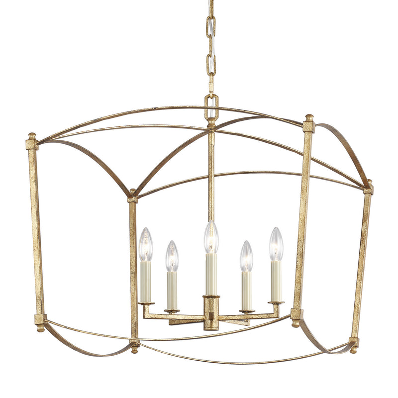 Visual Comfort Studio F3325/5ADB Five Light Lantern, Antique Gild