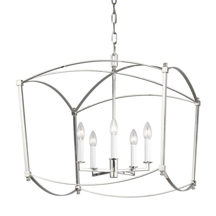 Visual Comfort Studio F3325/5PN Five Light Lantern, Polished Nickel