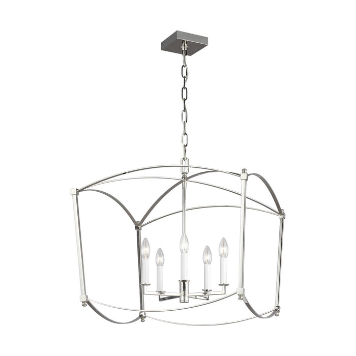 Visual Comfort Studio F3325/5PN Five Light Lantern, Polished Nickel