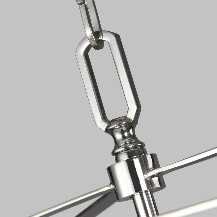 Visual Comfort Studio F3326/5PN Five Light Linear Chandelier, Polished Nickel