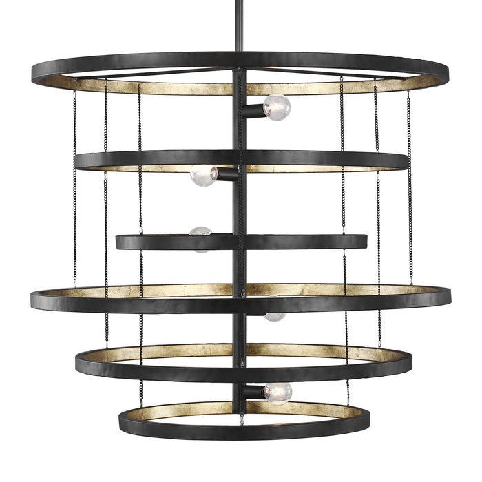 Generation Lighting F3340/5AI/ADB Five Light Chandelier, Aged Iron