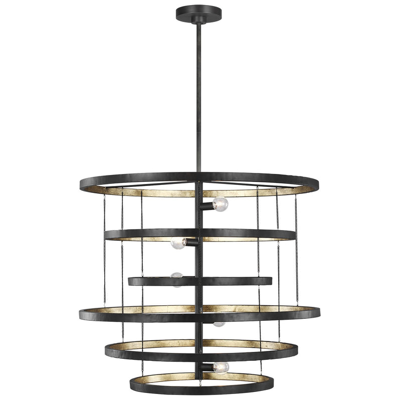 Generation Lighting F3340/5AI/ADB Five Light Chandelier, Aged Iron