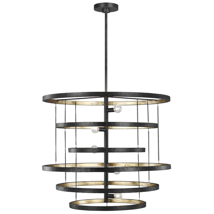 Generation Lighting F3340/5AI/ADB Five Light Chandelier, Aged Iron