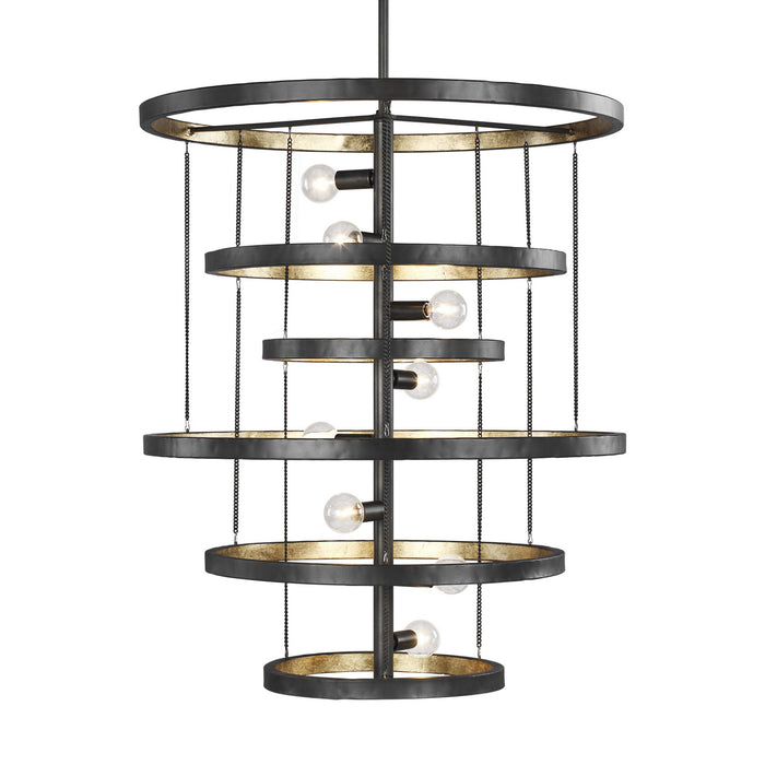 Generation Lighting F3341/8AI/ADB Eight Light Chandelier, Aged Iron