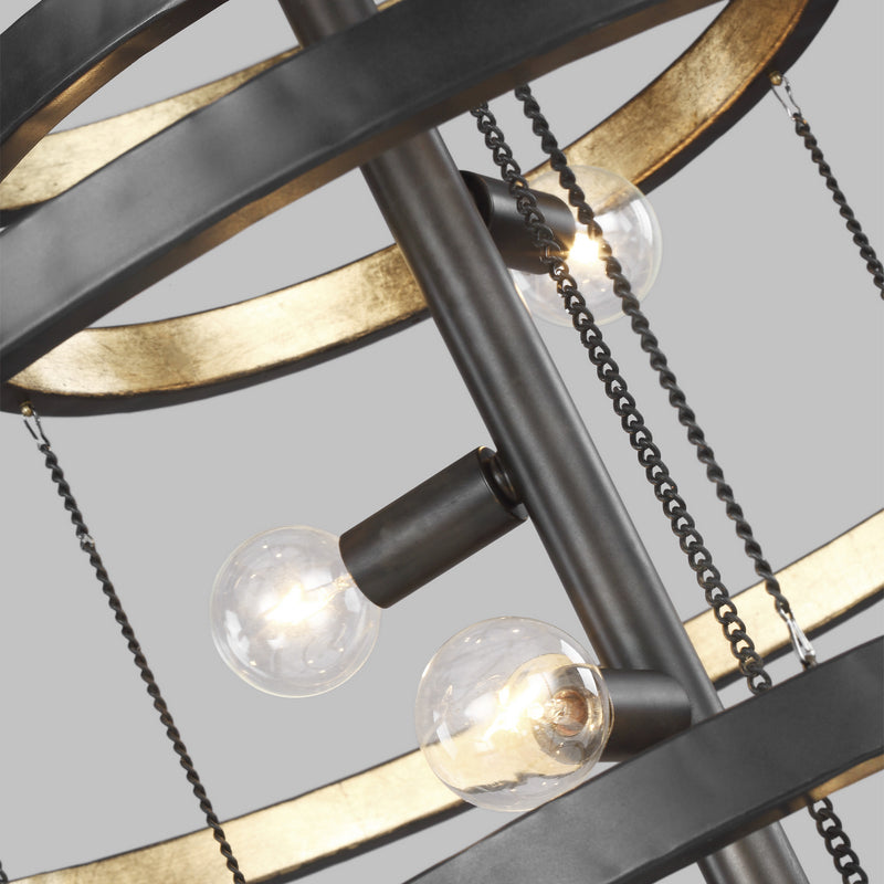 Generation Lighting F3341/8AI/ADB Eight Light Chandelier, Aged Iron