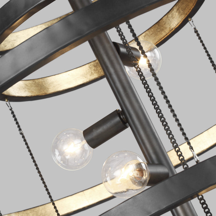 Generation Lighting F3341/8AI/ADB Eight Light Chandelier, Aged Iron