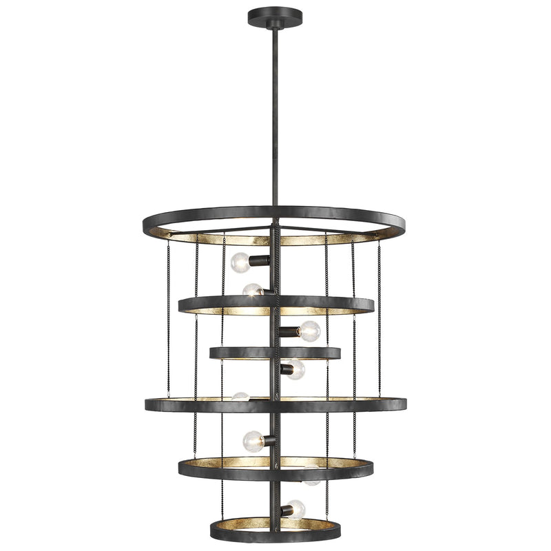 Generation Lighting F3341/8AI/ADB Eight Light Chandelier, Aged Iron