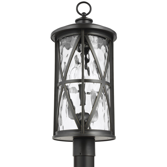 Generation Lighting OL15207ANBZ Three Light Outdoor Post Lantern, Antique Bronze