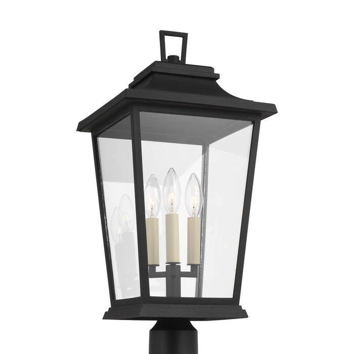 Visual Comfort Studio OL15407TXB Three Light Post Lantern, Textured Black