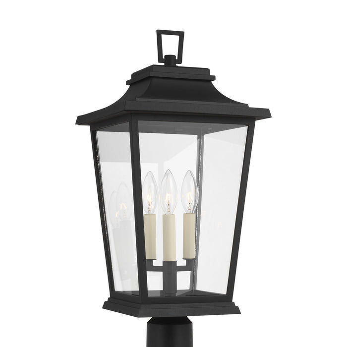 Visual Comfort Studio OL15407TXB Three Light Post Lantern, Textured Black