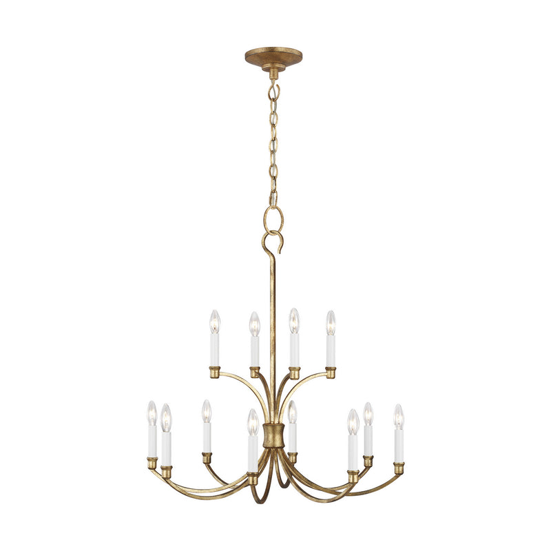 Visual Comfort Studio CC10612ADB 12 Light Chandelier, Antique Gild