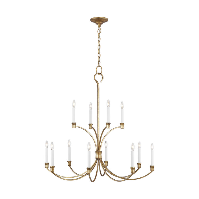 Visual Comfort Studio CC10712ADB 12 Light Chandelier, Antique Gild