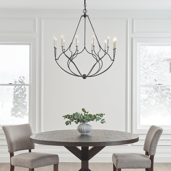 Visual Comfort Studio CC11212WGV 12 Light Chandelier, Weathered Galvanized