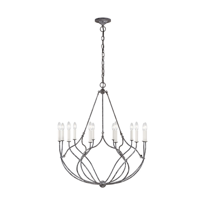 Visual Comfort Studio CC11212WGV 12 Light Chandelier, Weathered Galvanized