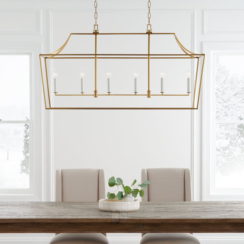 Visual Comfort Studio CC1036BBS Six Light Linear Lantern, Burnished Brass