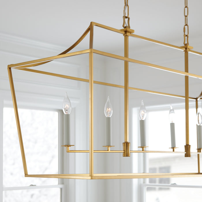 Visual Comfort Studio CC1036BBS Six Light Linear Lantern, Burnished Brass
