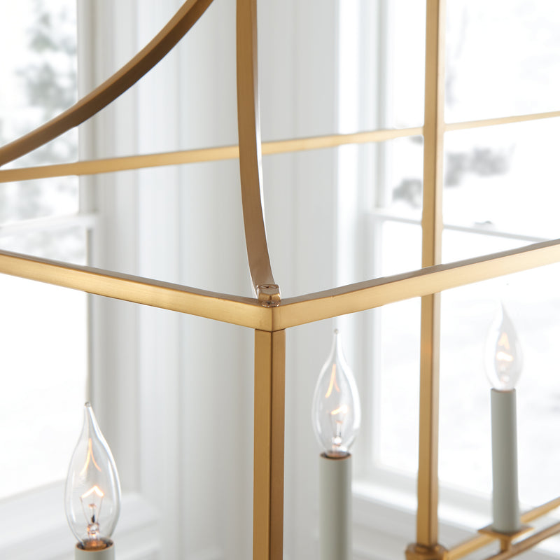 Visual Comfort Studio CC1036BBS Six Light Linear Lantern, Burnished Brass