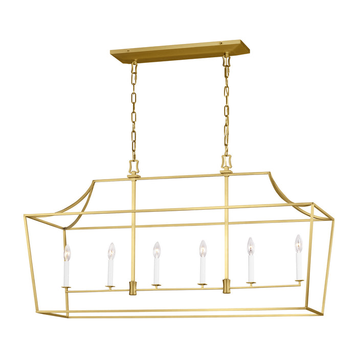 Visual Comfort Studio CC1036BBS Six Light Linear Lantern, Burnished Brass