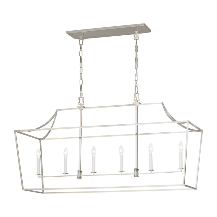 Visual Comfort Studio CC1036PN Six Light Linear Lantern, Polished Nickel