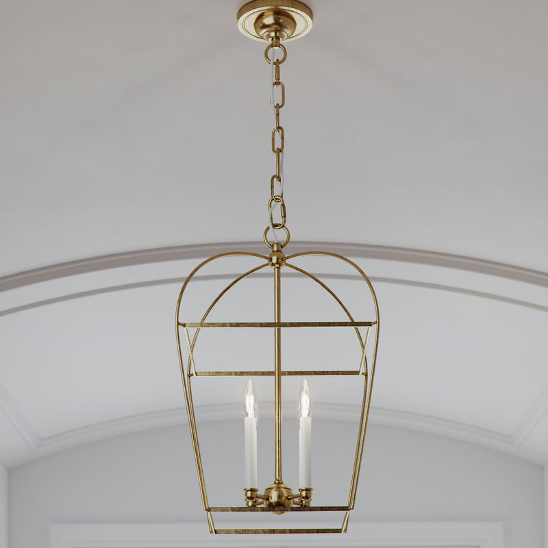 Visual Comfort Studio CC1094ADB Four Light Lantern, Antique Gild