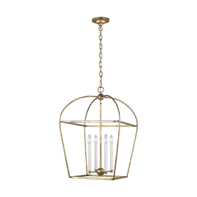 Visual Comfort Studio CC1094ADB Four Light Lantern, Antique Gild