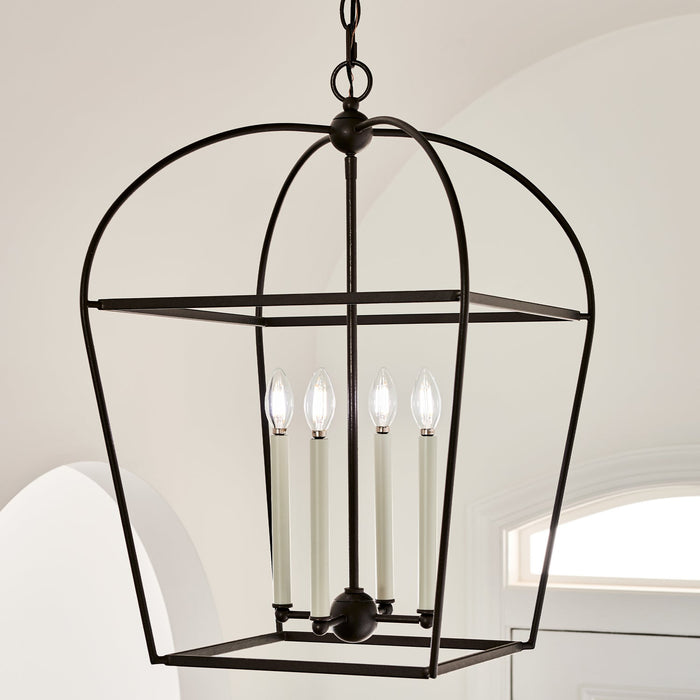 Visual Comfort Studio CC1094SMS Four Light Lantern, Smith Steel (Display - Final Sale)