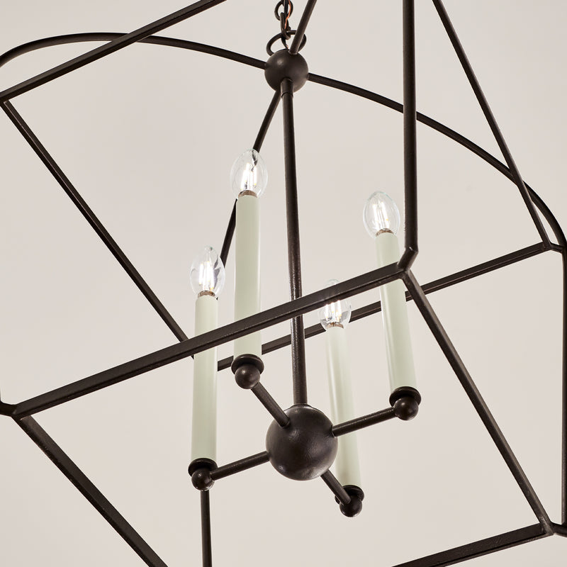 Visual Comfort Studio CC1094SMS Four Light Lantern, Smith Steel