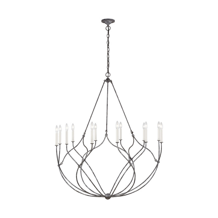 Visual Comfort Studio CC11312WGV 12 Light Chandelier, Weathered Galvanized