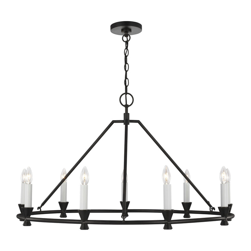 Visual Comfort Studio CC1179AI Nine Light Chandelier, Aged Iron