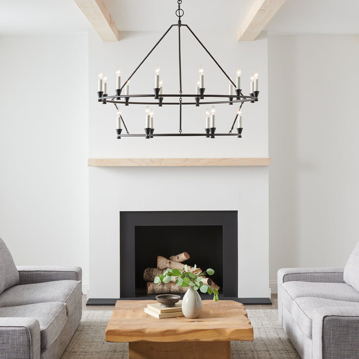 Visual Comfort Studio CC11818AI 18 Light Chandelier, Aged Iron
