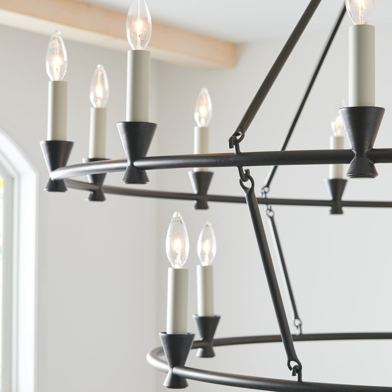 Visual Comfort Studio CC11818AI 18 Light Chandelier, Aged Iron